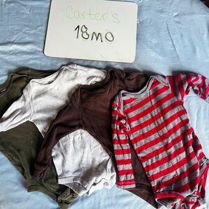 Lot of four long sleeve onesies